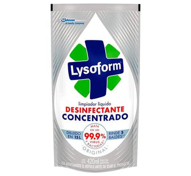 Limpiador Líquido LYSOFORM Original Concentrado Sachet 420ml Rinde 15L - Tienda Universo